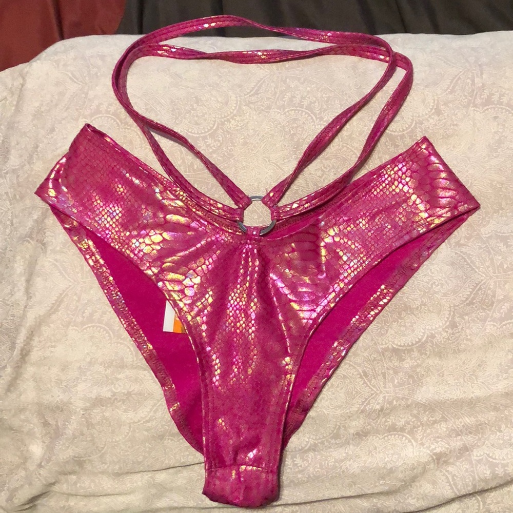 Holographic pink rave bottoms